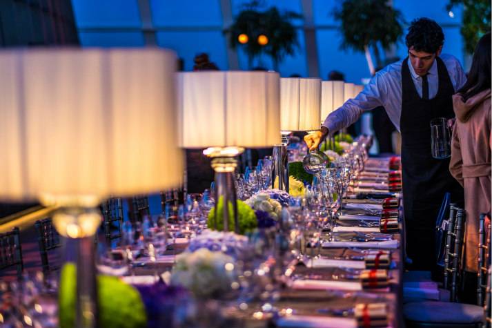sky-garden-at-night-bespoke-events-london-incognito-dinner-table